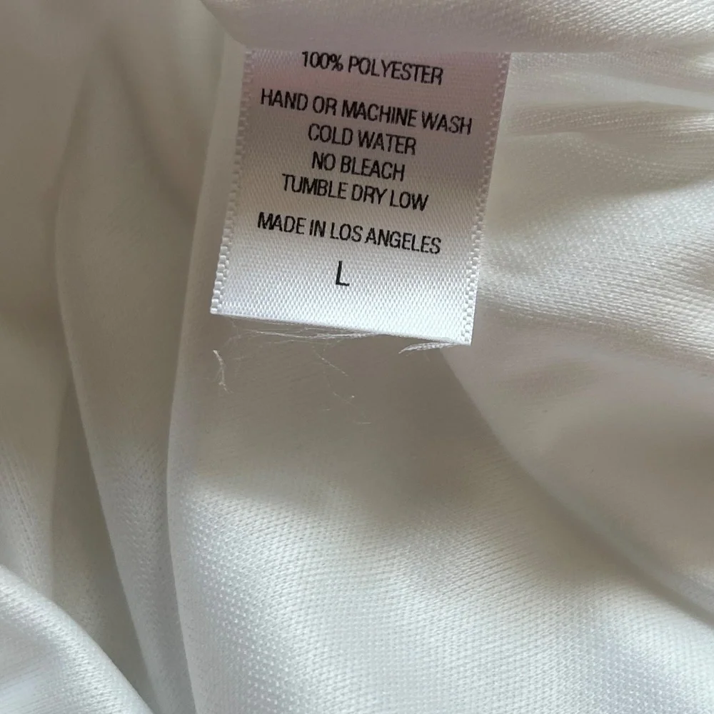 Lucy in the Sky Off White Ruffle Mini Dress w/ Back Ties | Women’s Size Large - Picture 8 of 12
